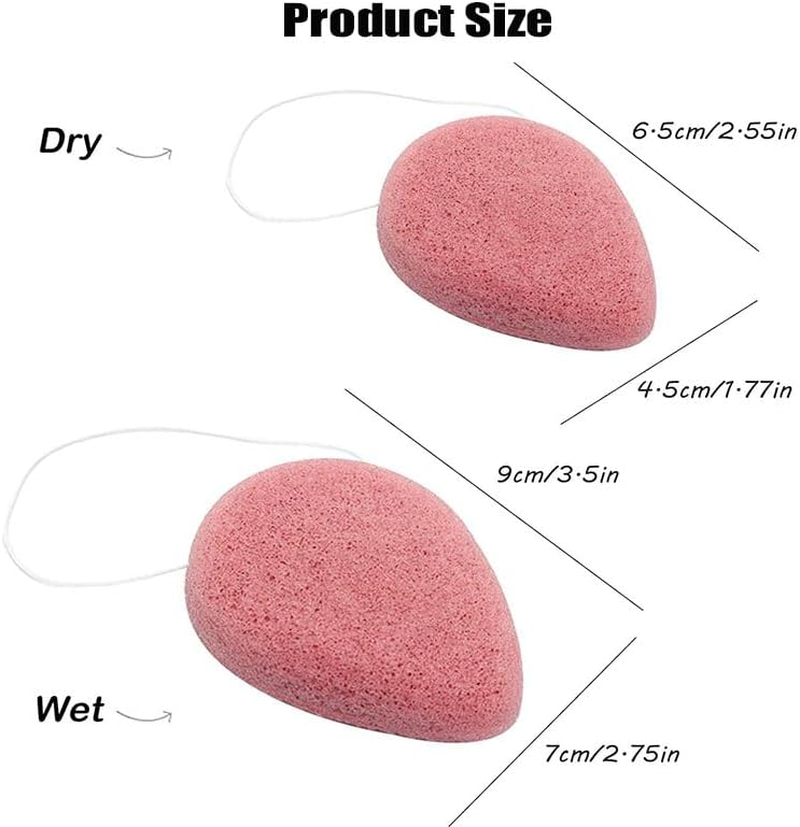 6Pcs Konjac Bath Sponge,Organic Konjac Cleansing Facial Sponges Set,Cordate Facial Sponges，Polychrome Face Sponges for Gentle Face Cleansing and Exfoliation (Droplet Shaped) image number 3