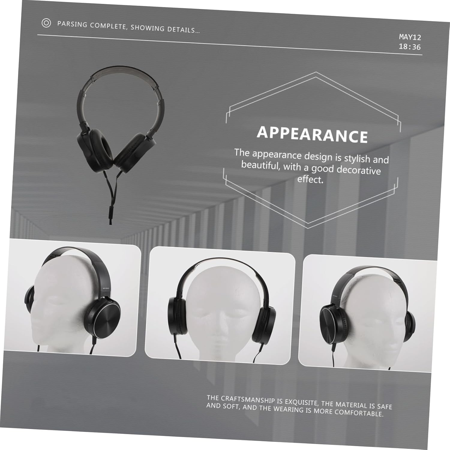 COHEALI 1Pc Portable Wired Headset with Noise Reduction Lightweight Stereo Headphone for Laptop and Computer Comfortable Earphones for Music Lovers Design image number 1