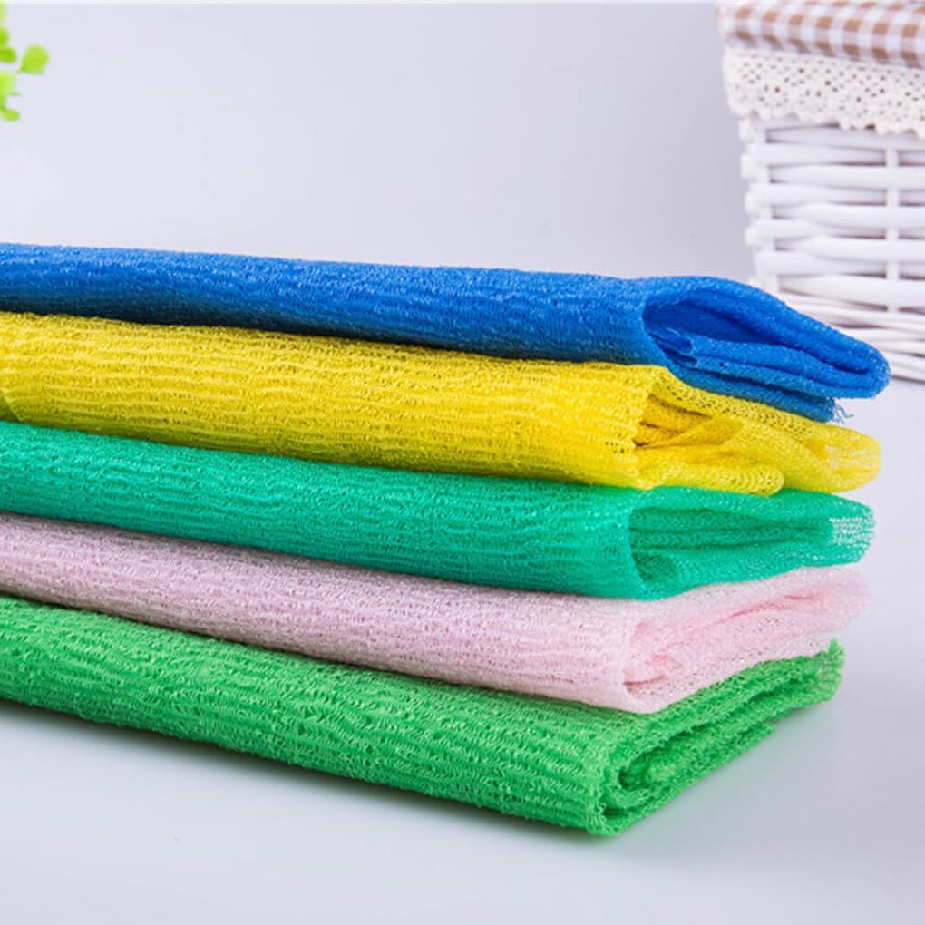 Stay Fresh and Rejuvenated with Soft and Comfortable Washcloth Towel Easy to Clean Nylon Exfoliating Washcloth Towel, White - Pink image number 3