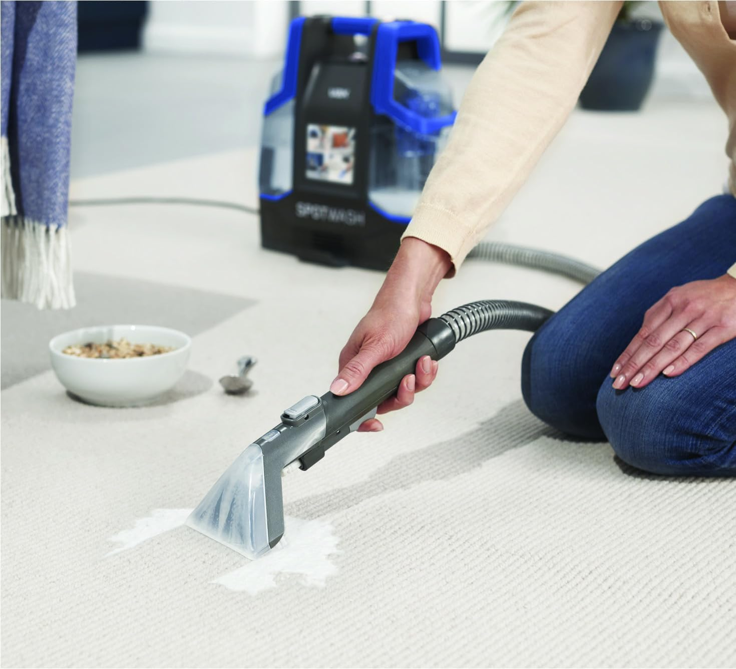 Vax Spotwash Spot Cleaner, Car, Upholstery, Sofa and Carpet Cleaning Machine, Portable and Compact Design, Included Solution Removes Spills & Stains image number 6