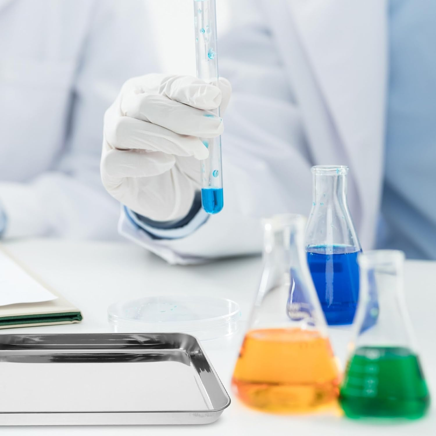 Iplusmile Stainless Steel Tray for Medical Instruments, Flat Tray Medical Storage Tray Tattoo Tool Storage Plate Platter for Medical Instruments