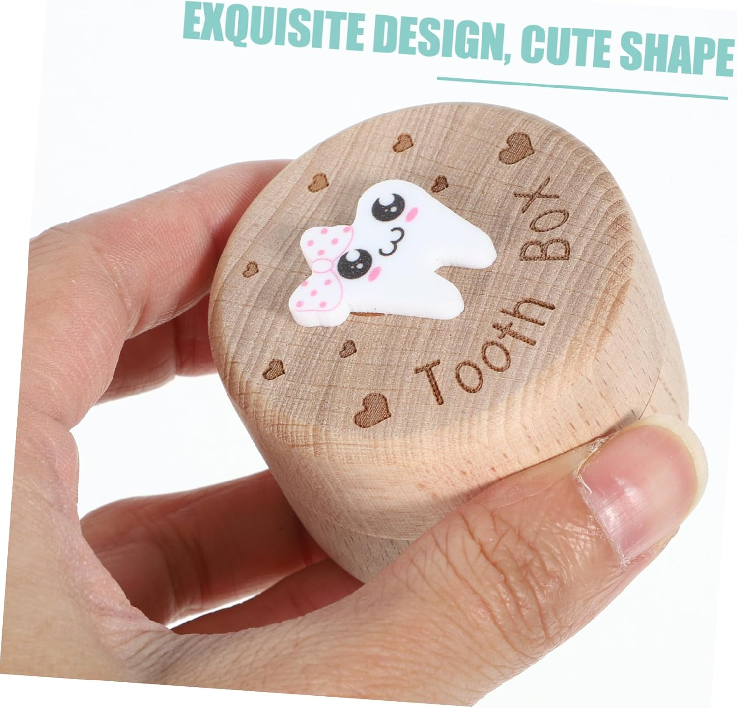 Boy Keepsake Box Wooden Haircut Storage Holder for First Haircut Memories Compact Haircut Container for Boys and Cherish Special image number 1