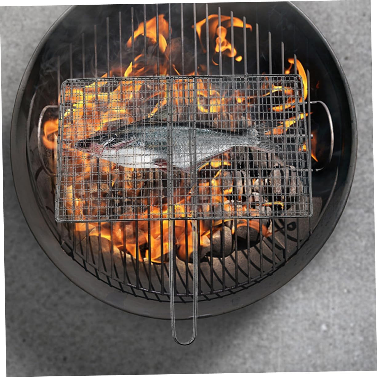 JOINPAYA Stainless Steel Grilled Fish Clip - Heavy Duty Bbq Grill Basket for Meat Vegetables & Shrimp Ideal for Outdoor Grilling & Camping for Outdoor Grilling and Camping (Mesh Grids Style) image number 4