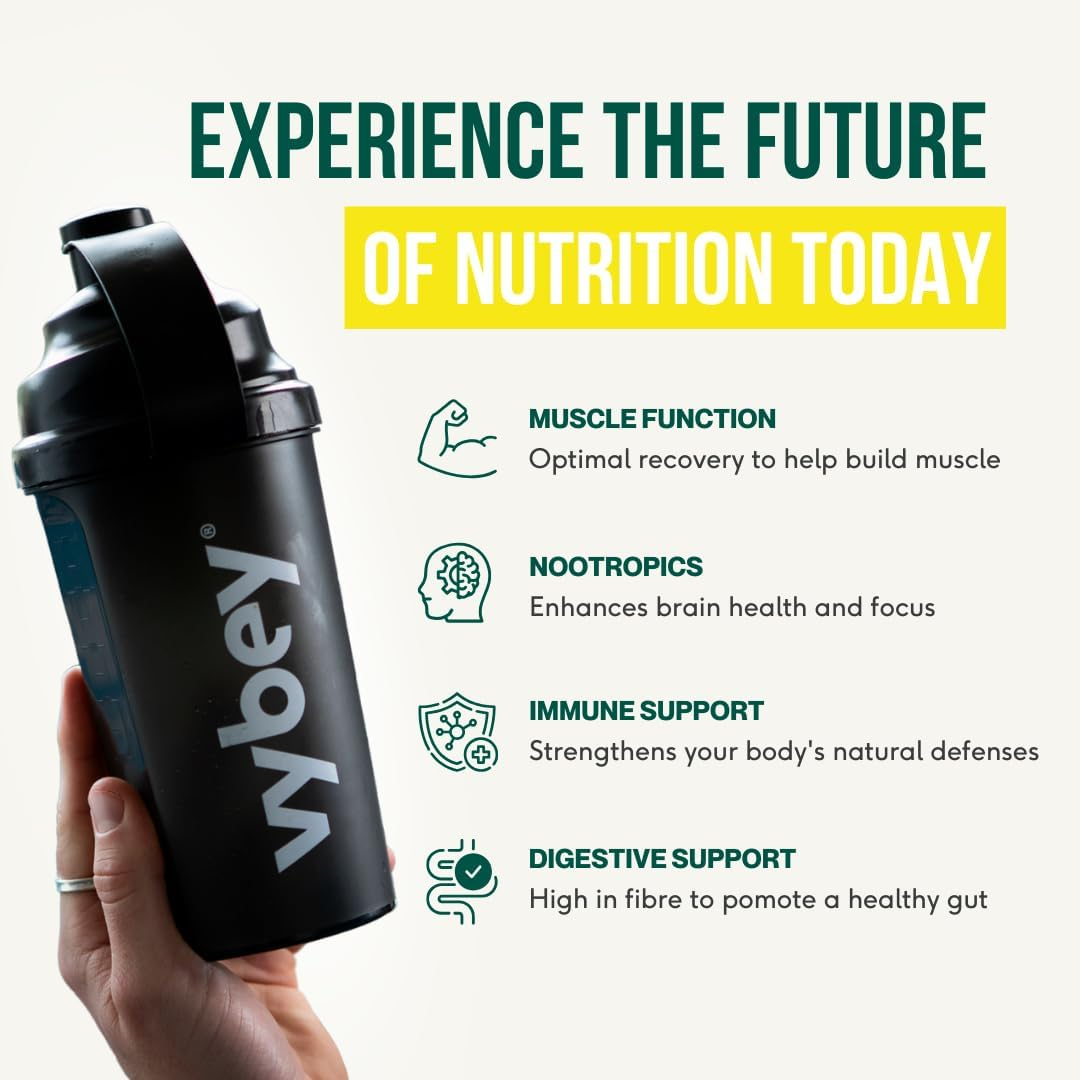 Vybey&reg; Protein-Rich Nootropic Complete Meal Replacement | Plant Protein Based | 29G Protein | 26 Vitamins & Minerals | 100% Real Food | Banana Flavour image number 1