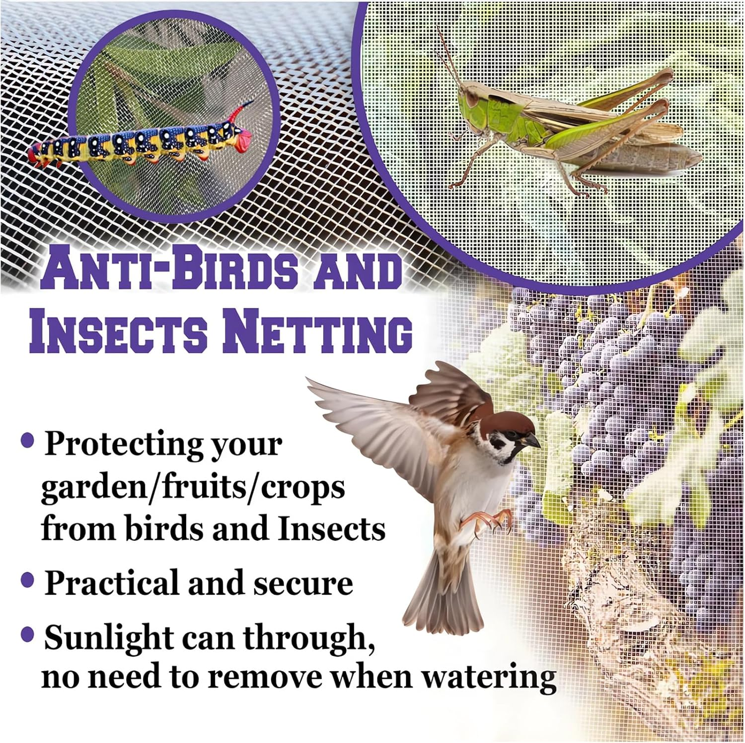 Garden Insect Netting, Reusable Floating Row Cover, Plant Covers Freeze Protection, Ultra Fine Mesh Garden Covers for Vegetables, Flowers, Fruit and Plants (10Ft X49.2Ft) image number 5