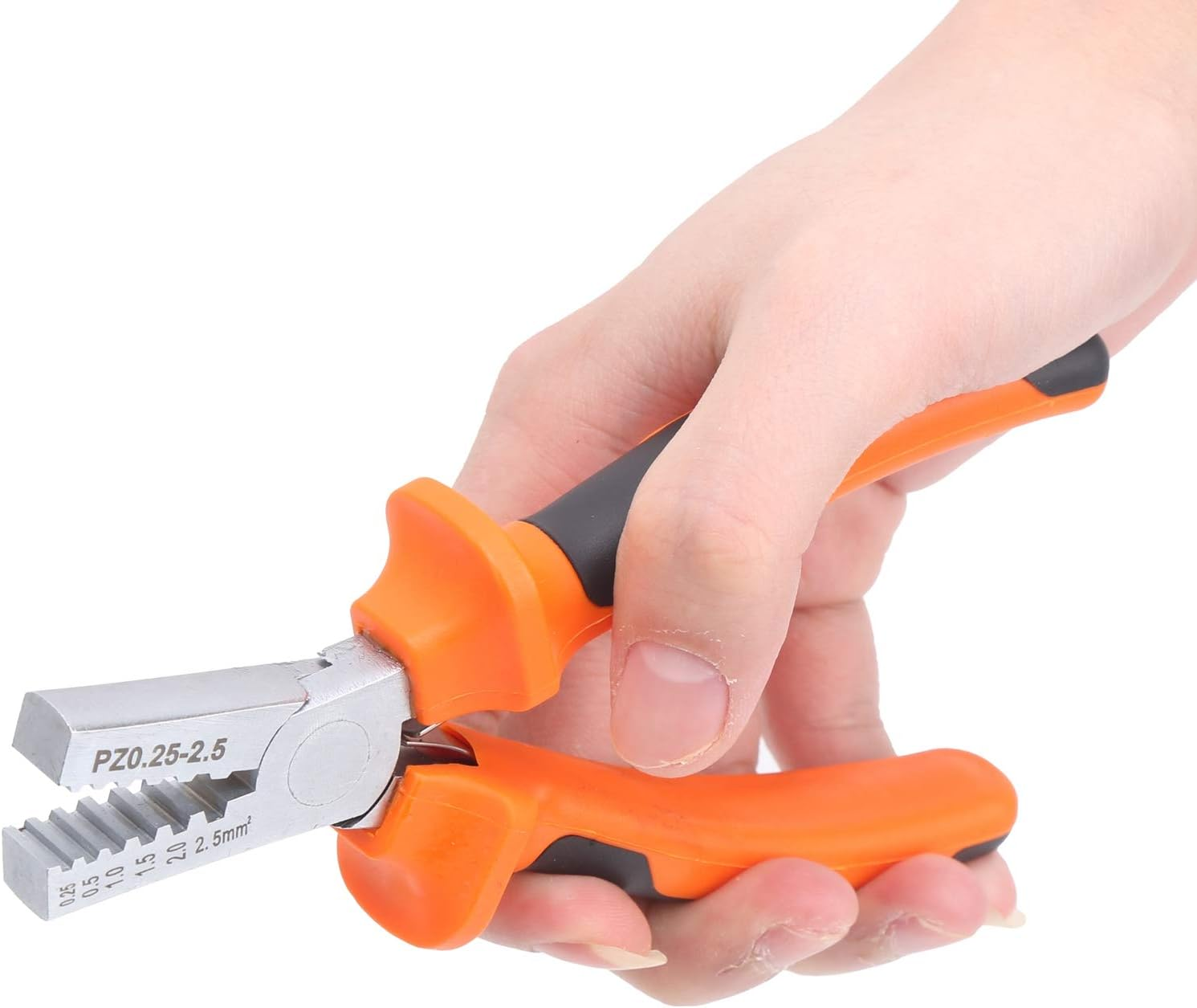 Piccola Pinza a Crimpare in Stile Tedesco a Due Colori, Pinza Spelafili Multiutensile PZ0.25‑2.5A, Utilizzata per Tagliare, Spellare E Avvolgere image number 4