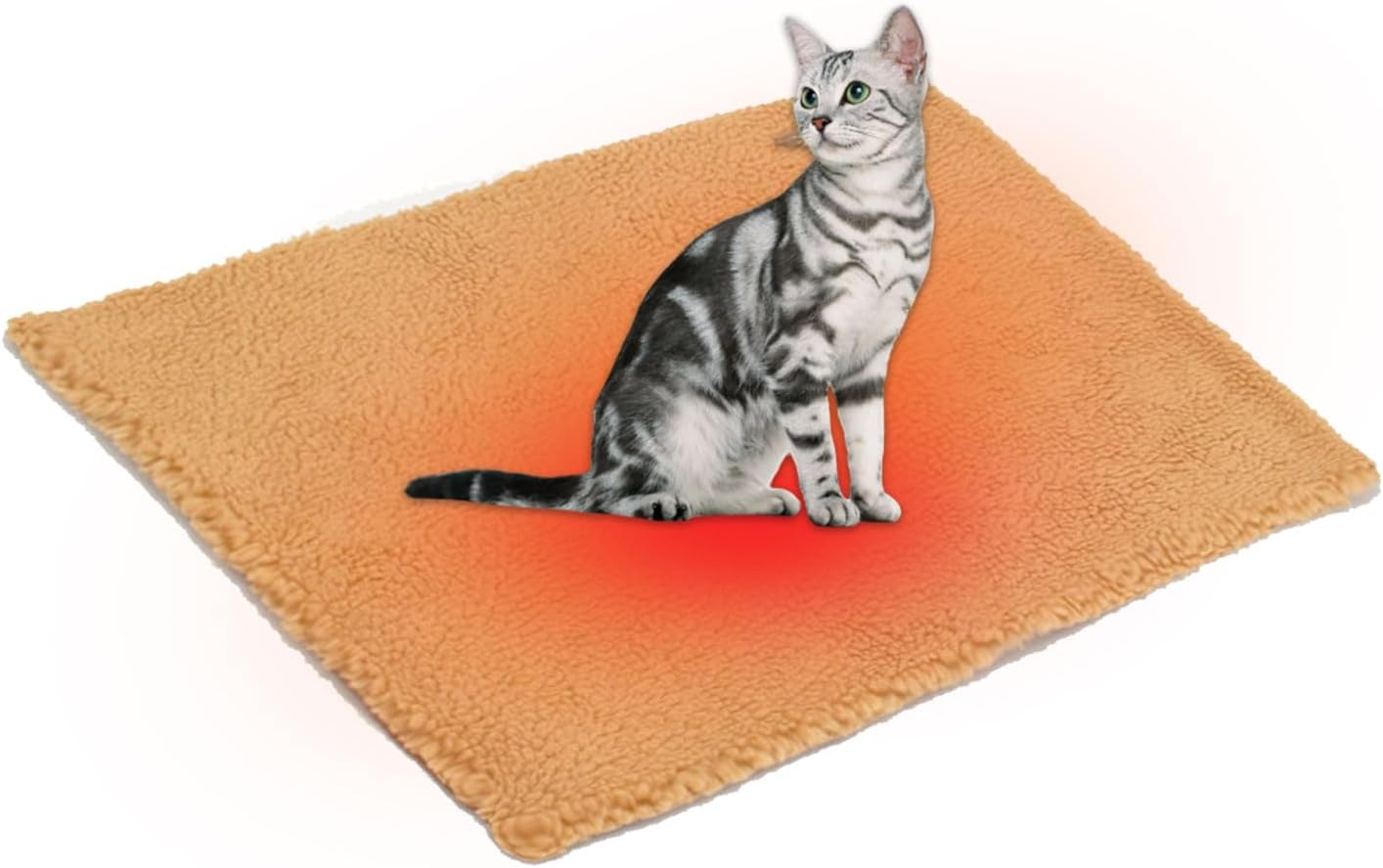 Pet Heating Pad, Self-Heating Blanket for Cats and Dogs, Heat Blanket Cat, Self-Warming Winter Warmth Dog Mat, Washable Puppy Thermal Blanket, Pets Warming Mat, 60 Cm X 45 Cm, Khaki Colour image number 4