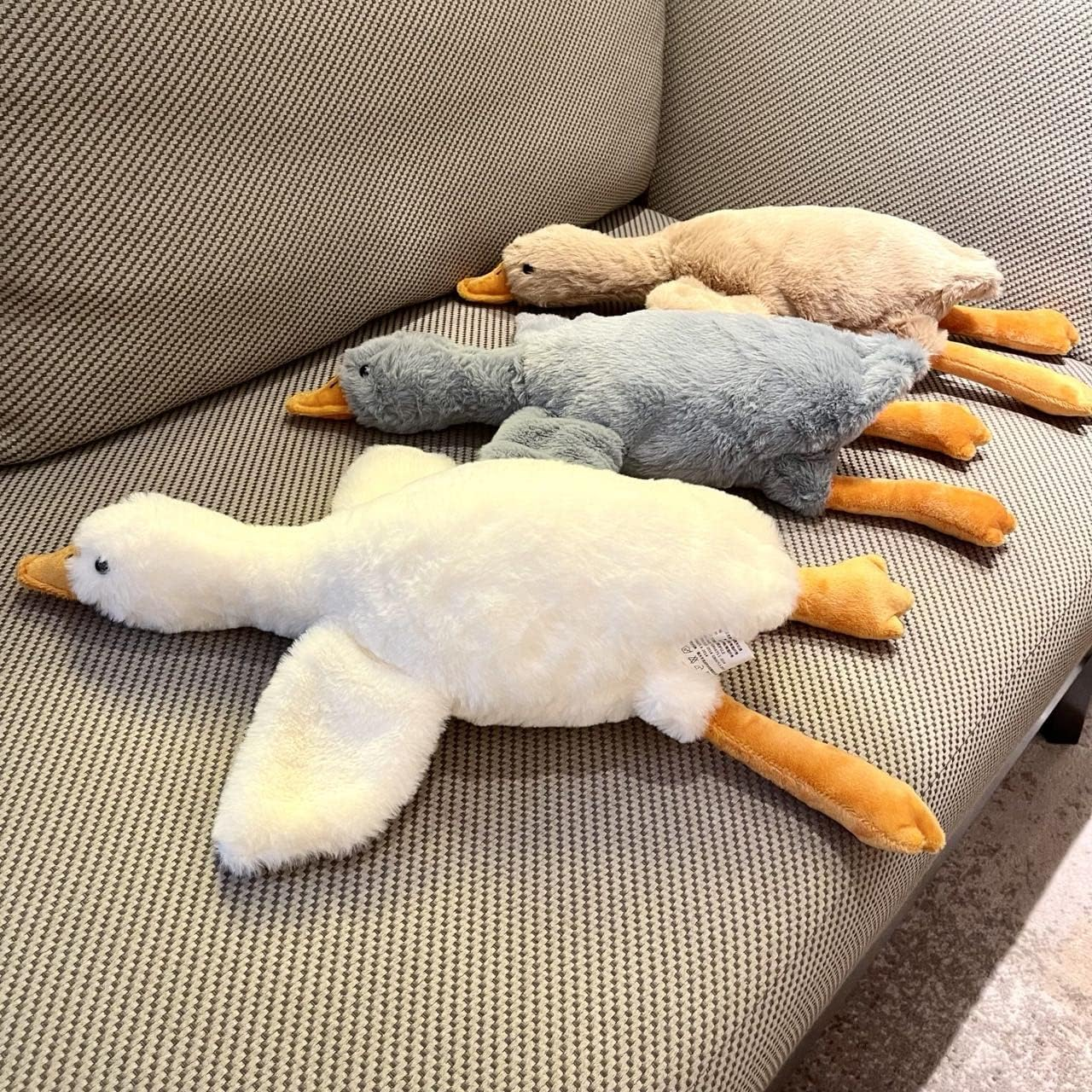 Small Goose Stuffed Animal, 3 Pack 20 Inch Tanha Plush Pillow Toy, Cute Duck Plush Pillow