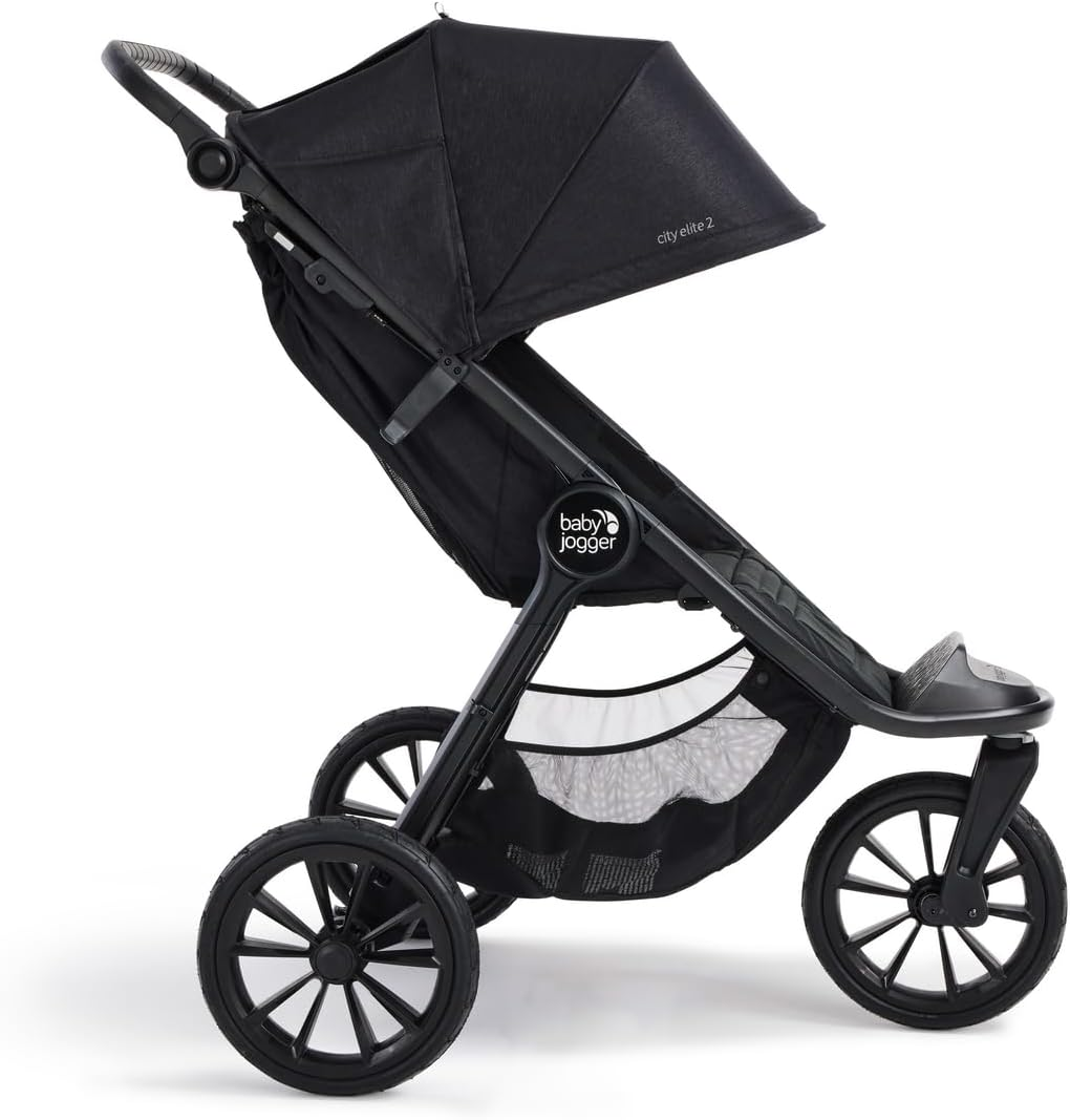 Baby Jogger City Elite 2 Stroller (Opulent Black) - Prams & Strollers, All-Wheel Suspension, Newborn-Ready Recline, One Handed Compact Fold, All-Terrain Stroller, Travel Pram, UV50+ Canopy image number 5