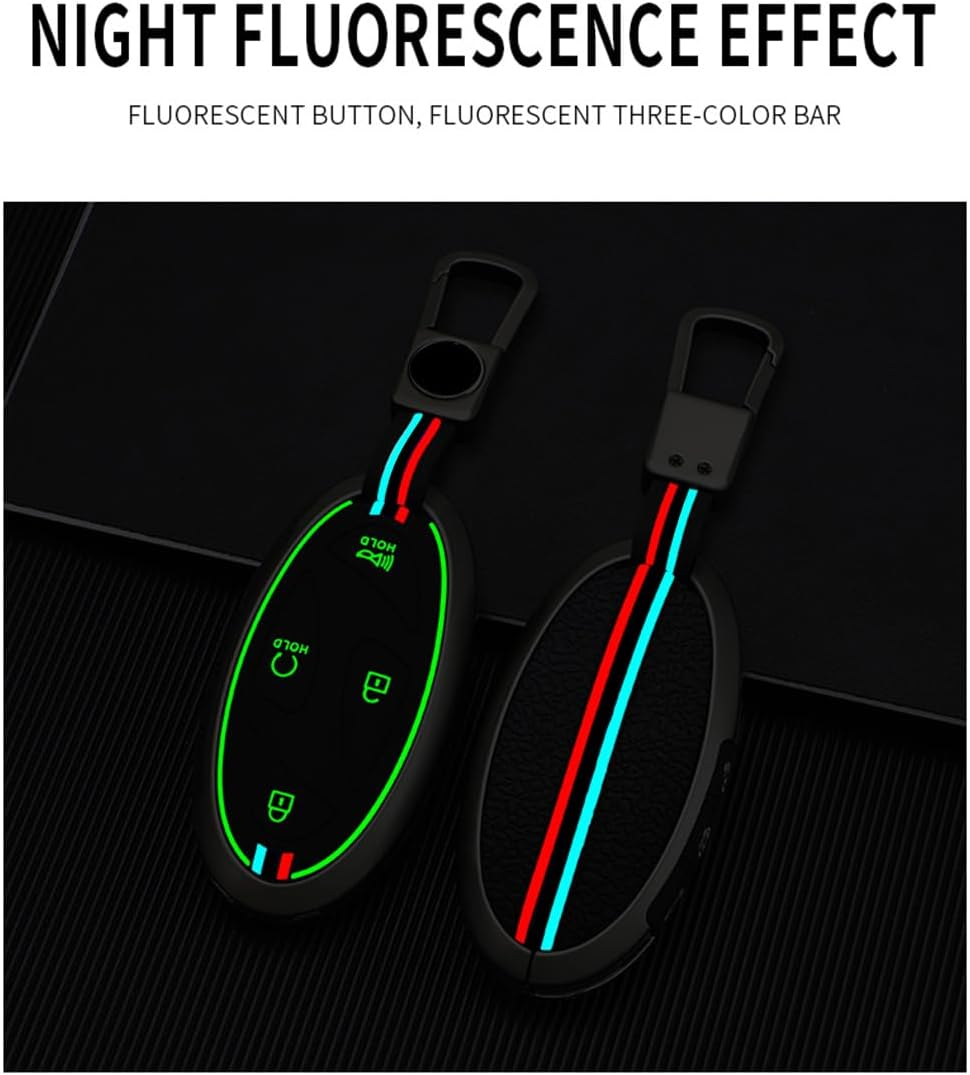 Ontto Key Cover Fit for Hyundai 5-Button Key Fob,Metal Frame Key Shell Soft Silicone Key Case - 7Btn-Black image number 6