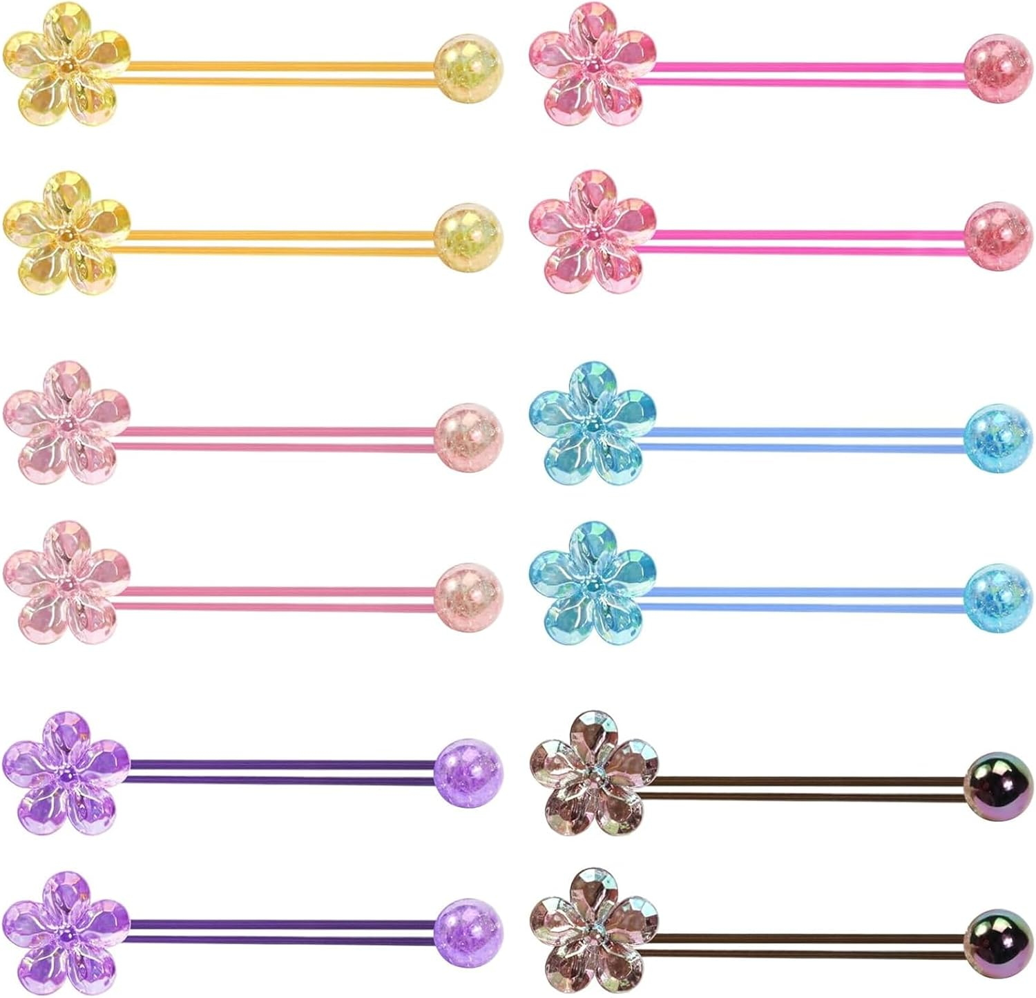 Ruzister 12 Colourful Camellia Hair Rings Scrunchies Small Children'S Hair Accessories image number 1