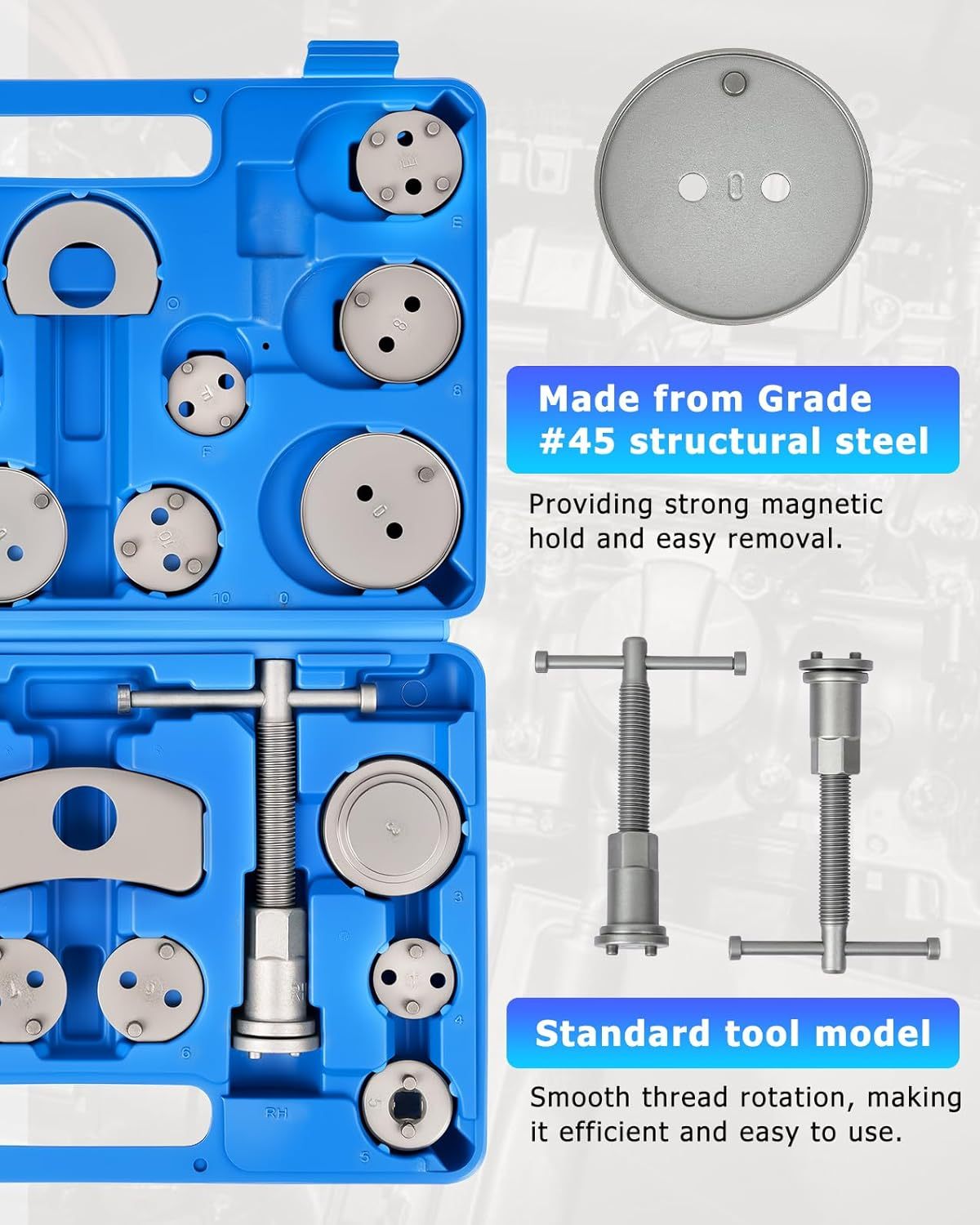 22Pc Disc Brake Caliper Piston Rewind Tool Kit Set