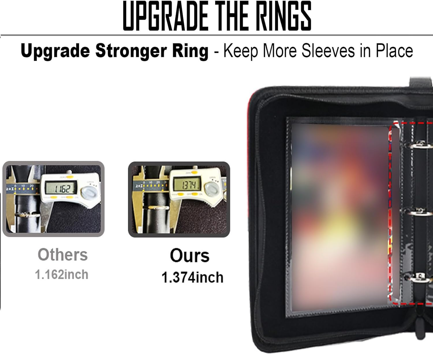 Jumbo Card Binder with 100+Sleeves Fit XL Oversized Jumbo Cards - Premium Penny Sleeves,3-Ring Jumbo Card Binder for Oversized Cards 5.9 X8.1 Inch. image number 5