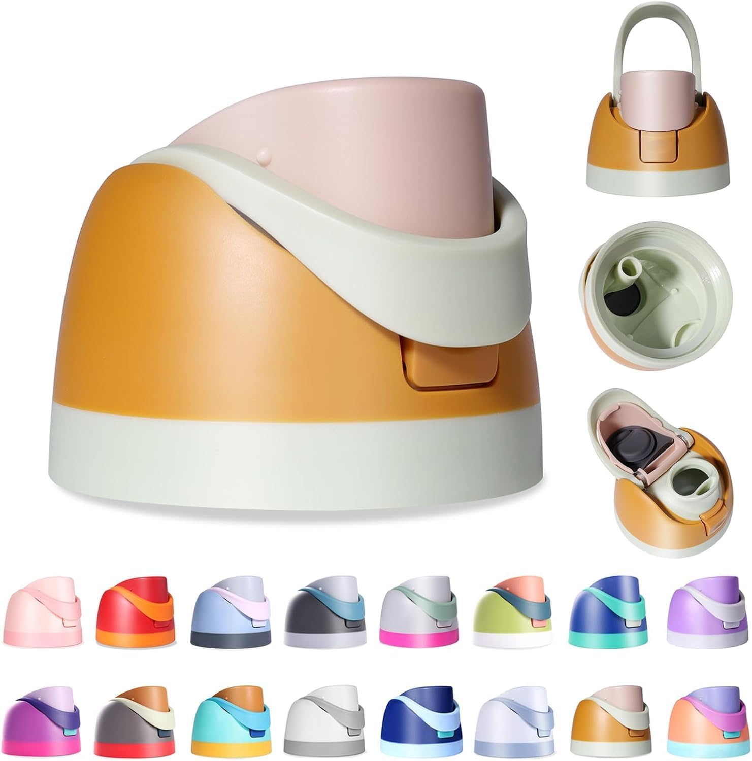 Renyqatt Replacement Lid for Owala Freesip, Compatible with Owala Cup 16Oz 24Oz 32Oz 40Oz, One Button Water Bottle Top Lid Replacement Accessory, Leakproof, Bpa-Free (Khaki) image number 1