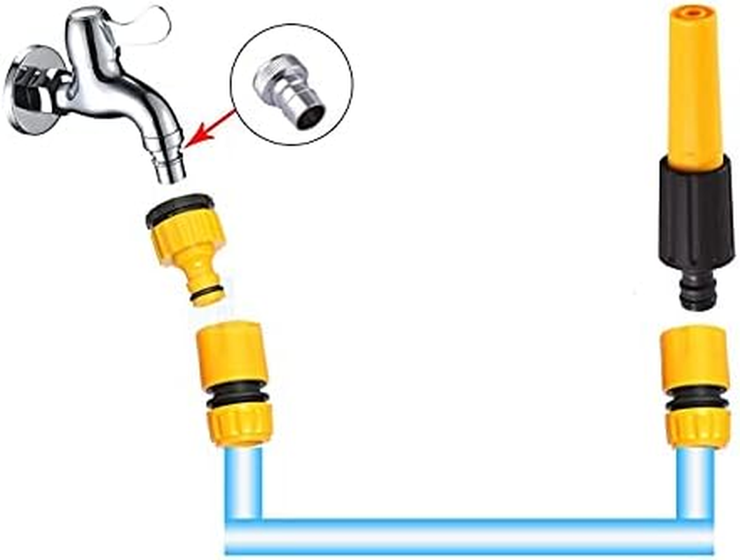 2 Pcs Hose Nozzles, Garden Spray Gun, Adjustable Spray, Yellow - Green image number 4