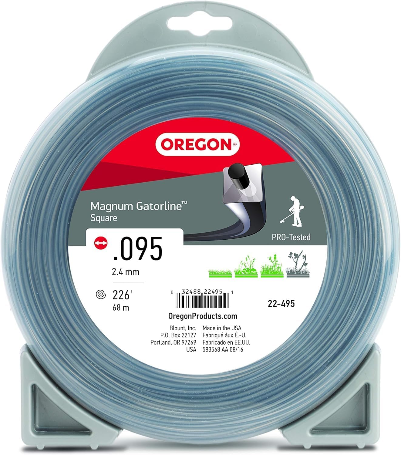 Oregon 22-495 Magnum Gatorline Square Trimmer Line .095-Inch by 226-Foot Weed Wacker String,Gray image number 6