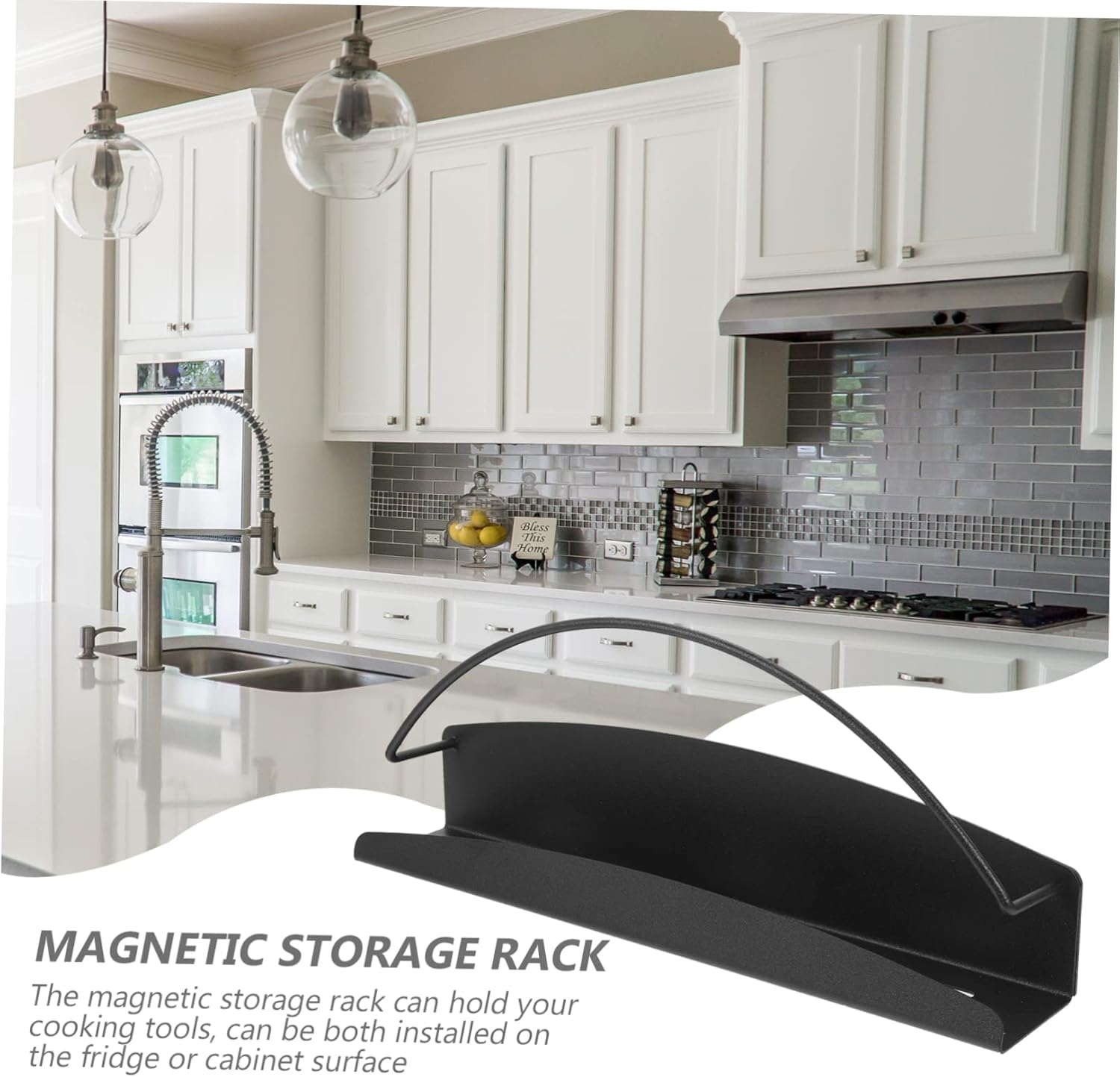 COLLBATH Magnetic Storage Rack for Kitchen Wall Magnetic Shelf for Fridge Door for Home Office image number 4