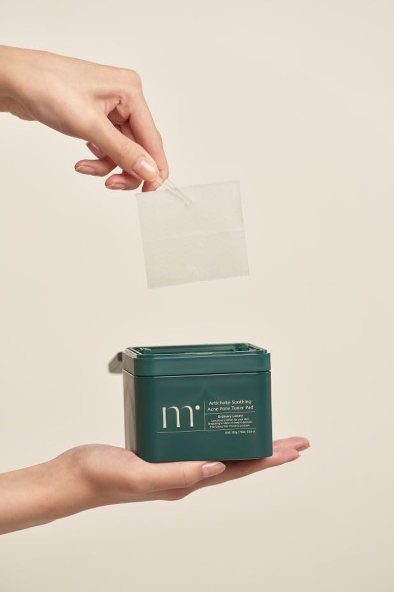 Molvany Artichoke Soothing Toner Pad Refill, Acne Care & Pore Tightening, Calming Exfoliating Pads for Sensitive Skin, Vegan Korean Skincare, Non-Comedogenic, 60 Pads image number 1