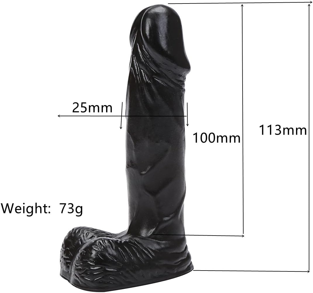 Cute Realistic Flesh Dildo Adult Sex Toys for G Spot Stimulator & Anal Plug Play, 4.3 Inches Length, 1 Inch Width (Black)