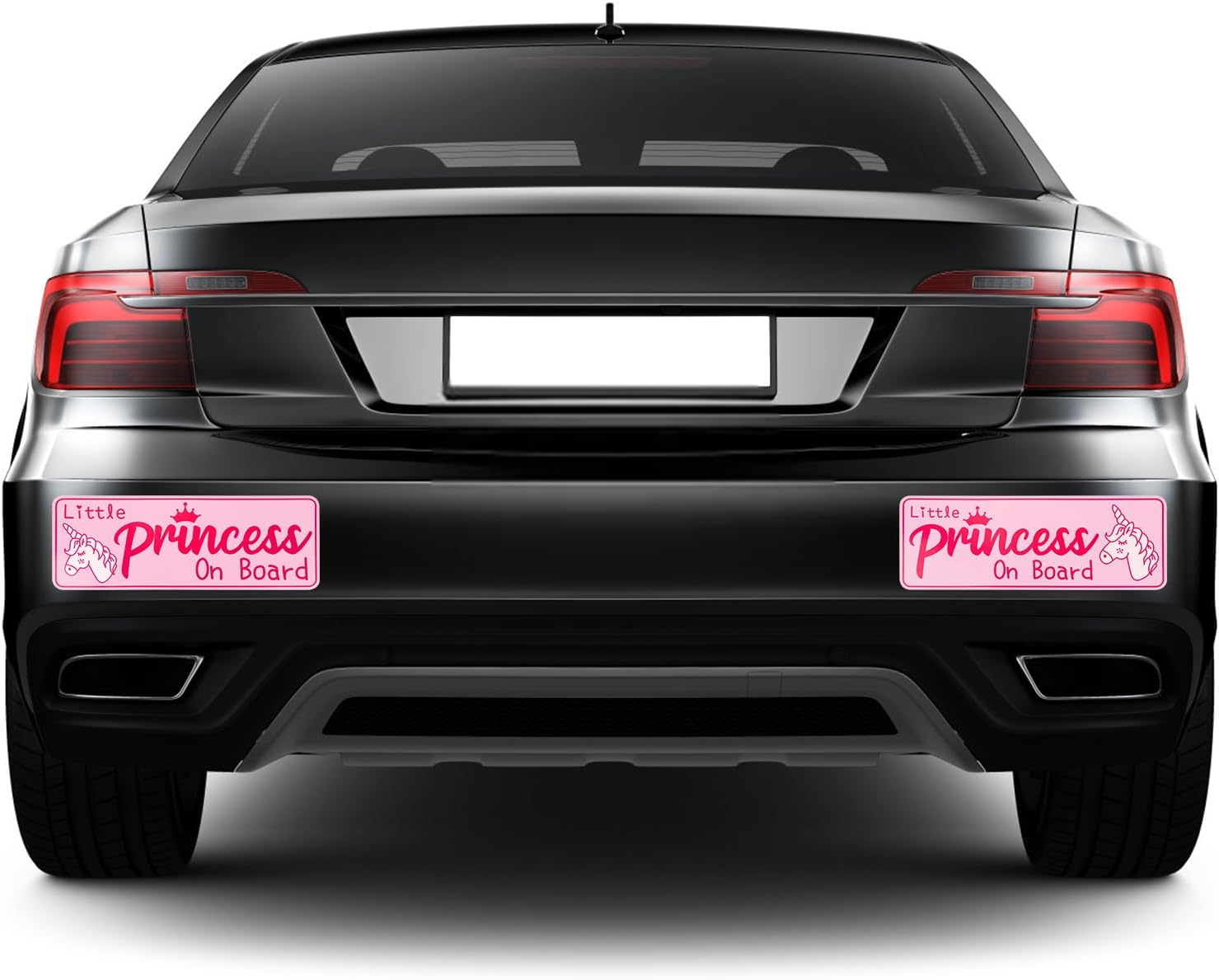 2Pcs Little Princess on Board Sticker, 10.24X3.94In Pink Self-Adhesive Baby on Board Sign Magnet Waterproof Car Magnet Sticker Car Warning Sticker for Truck Bumper Decoration image number 4
