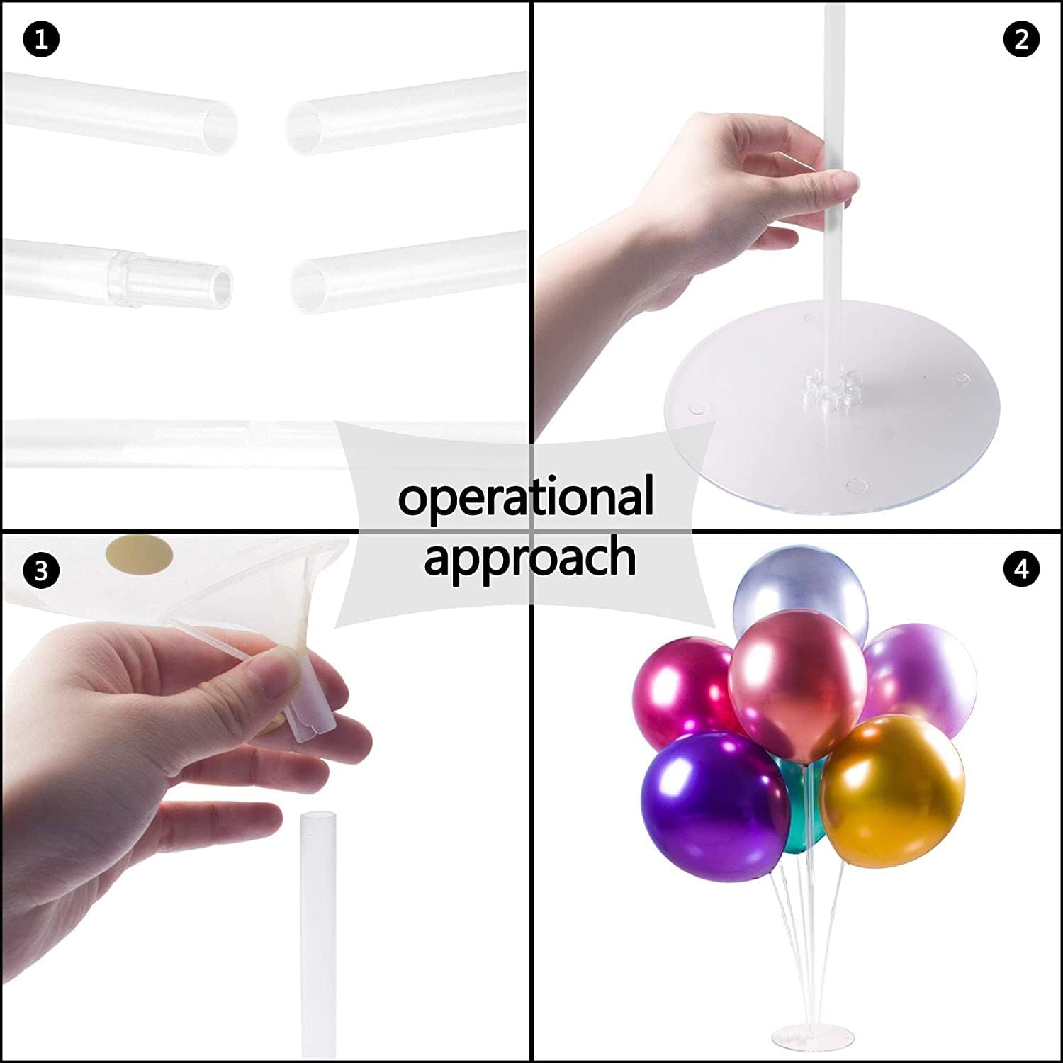 Table Balloon Stand Kit Table Decorations Balloons Tree Stand Base Party Table Desktop for Birthday, Baby Shower, Wedding, Graduation, Party Decorations - 4 Set image number 6