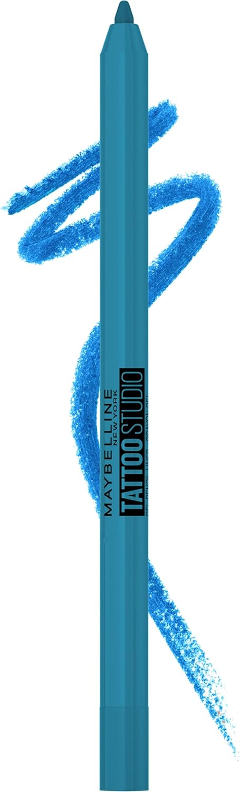 MAYBELLINE New York Tattoo Studio Long-Lasting Sharpenable Eyeliner Pencil, Glide on Smooth Gel Pigments with 36 Hour Wear, Waterproof Arctic Skies 0.04 Oz