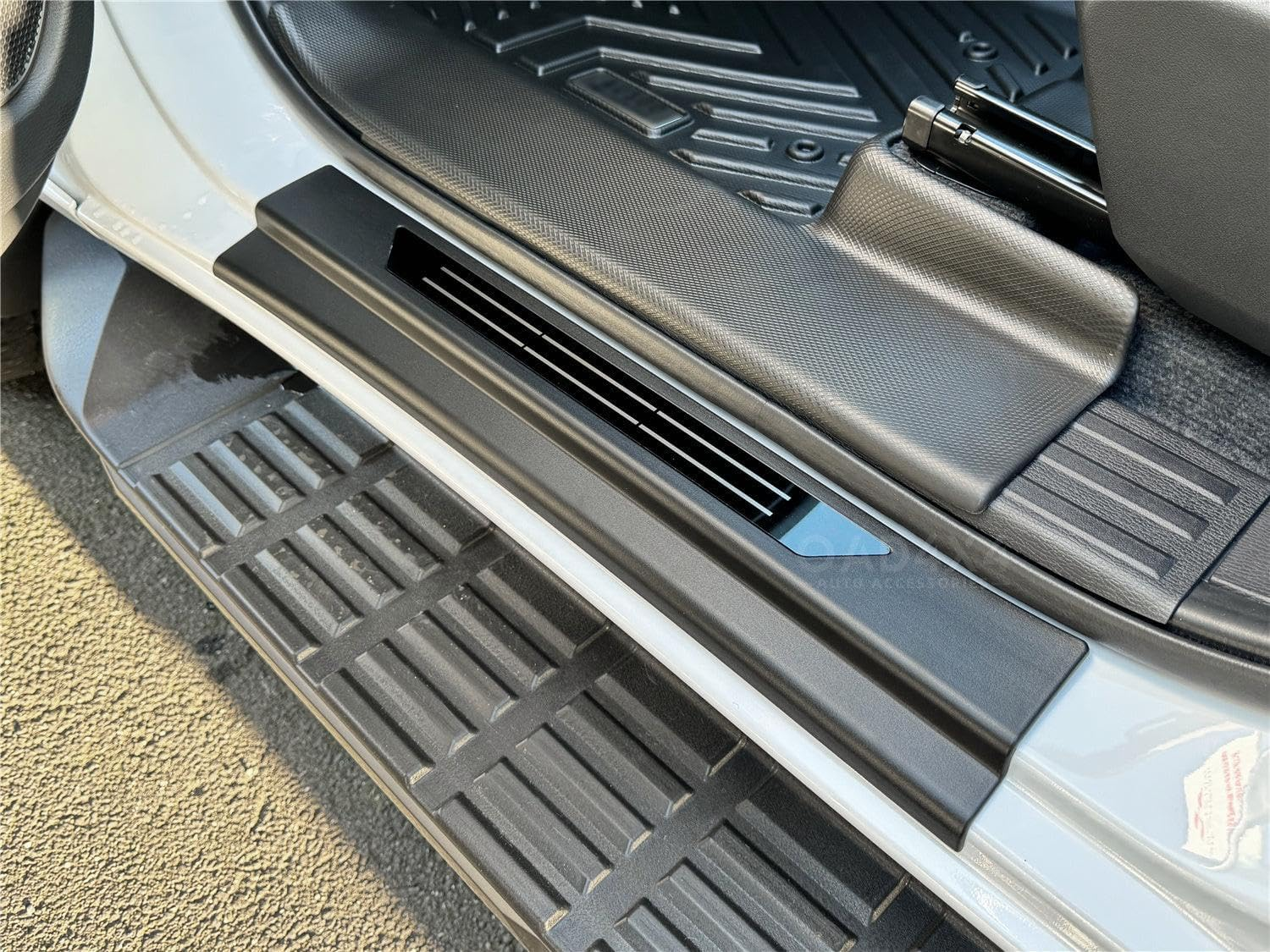 Door Sill Protector Compatible with Mitsubishi Triton MV All-New Dual Cab 2024-Onwards, Tailored Fit Door Entry Guard, Black ABS Anti-Scratch Scuff Plate Trim Cover, Door Threshold Protection