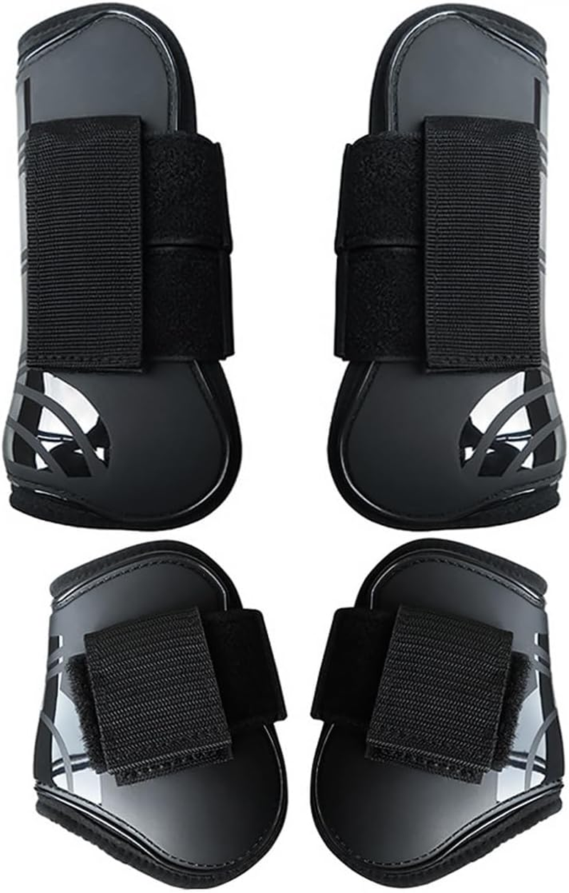 AIMALL Set of 4 Equestrian Horse Leg Protectors, Durable Dive Material with Velcro Straps, Enhanced Joint Protection, Blue, Size Large