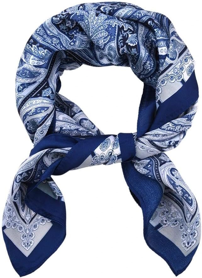 Satin Head Scarf Silky Feeling Bandana Hair Wrap for Women Silk Neck Scarves Paisley Headscarf Lightweight Square Scarf Neckerchief Handbags Accessories