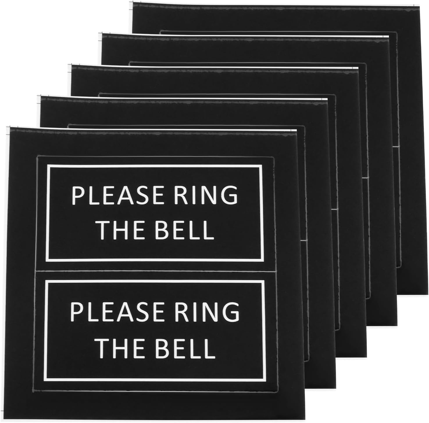 Ecsing 10Pcs Please Ring the Bell Sticker Fade Resistant Please Ring Doorbell Sign for Home Business Office Store 60X30Mm Black image number 5