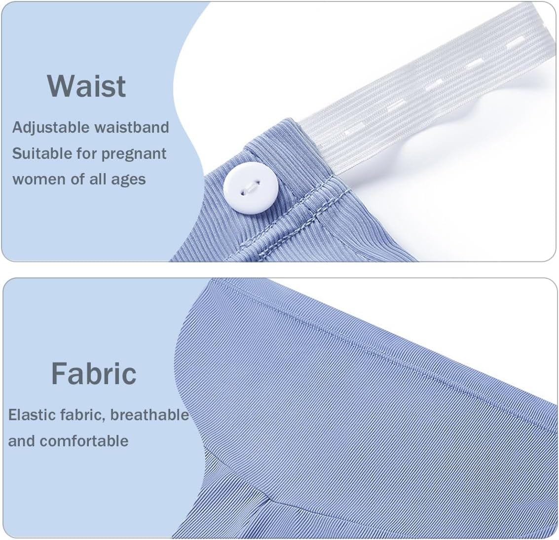 Underwear, Pure Color Pregnant Women Summer Ultra Thin Ice Silk Loose and Adjustable anti Light 5 Pcs image number 3