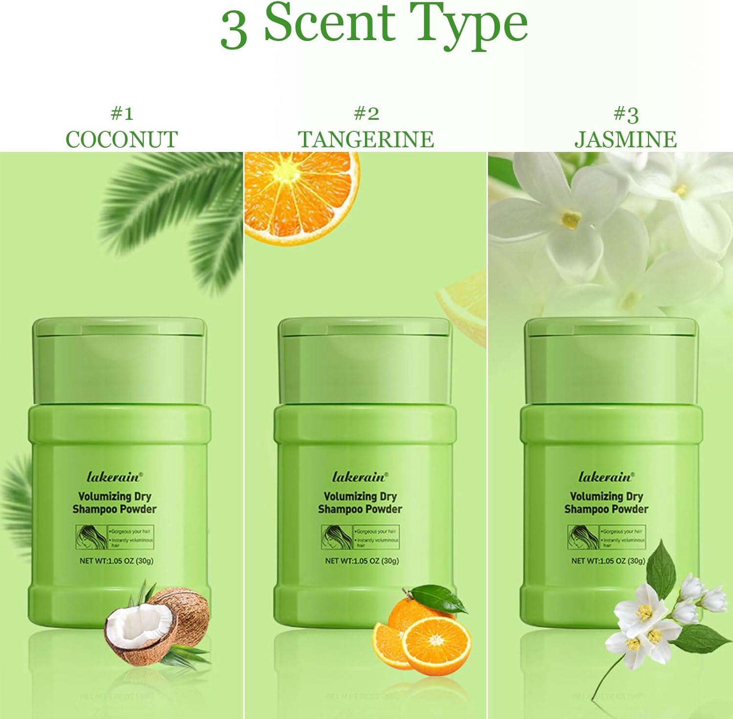 Dry Shampoo Powder for Women & Men，100% Natural & Organic，Travel Hair Styling Powder & Fuller Looking Refreshing (Jasmine) image number 2