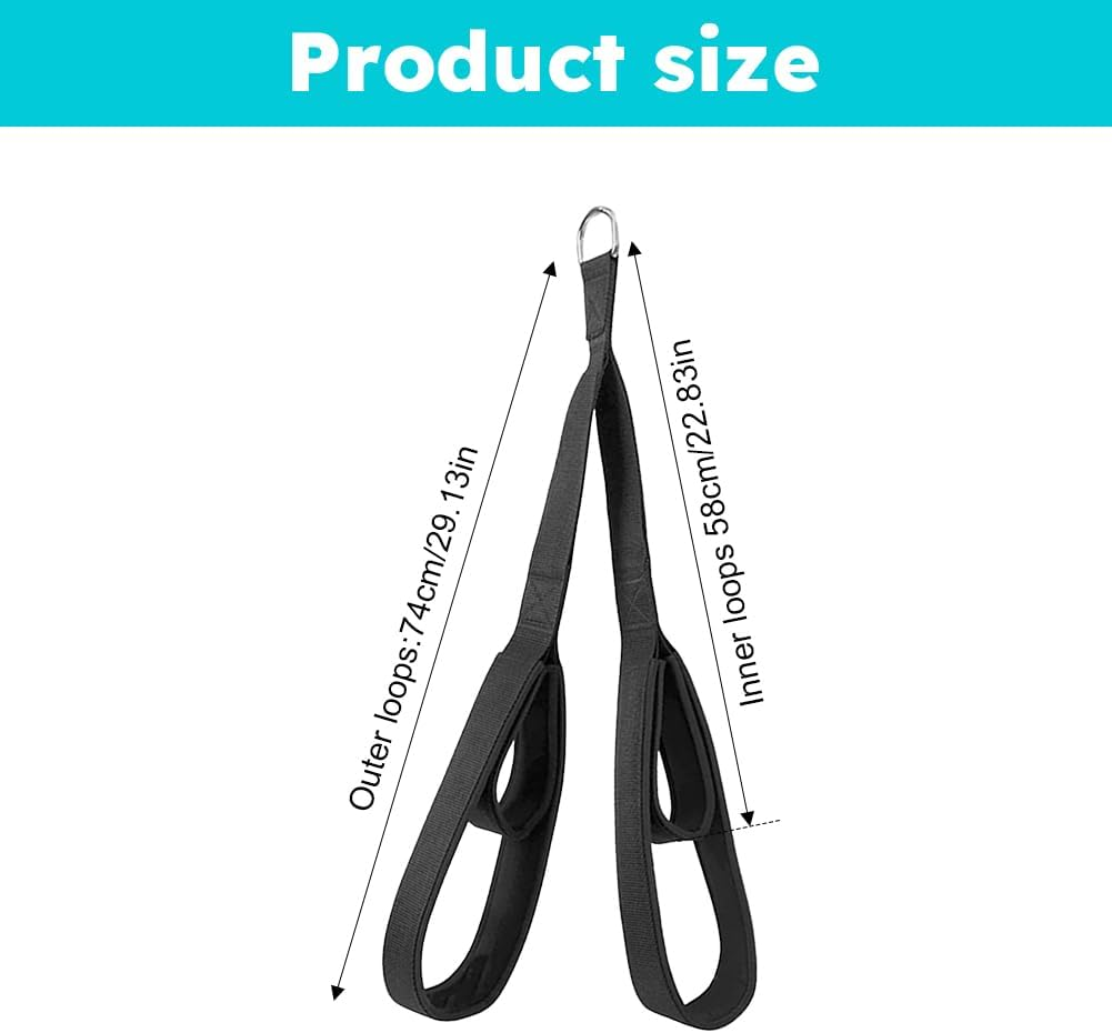 Tricep Rope Cable Attachment. 29 Inch & 28 Inch Two Lengths Built in One Pull down Rope