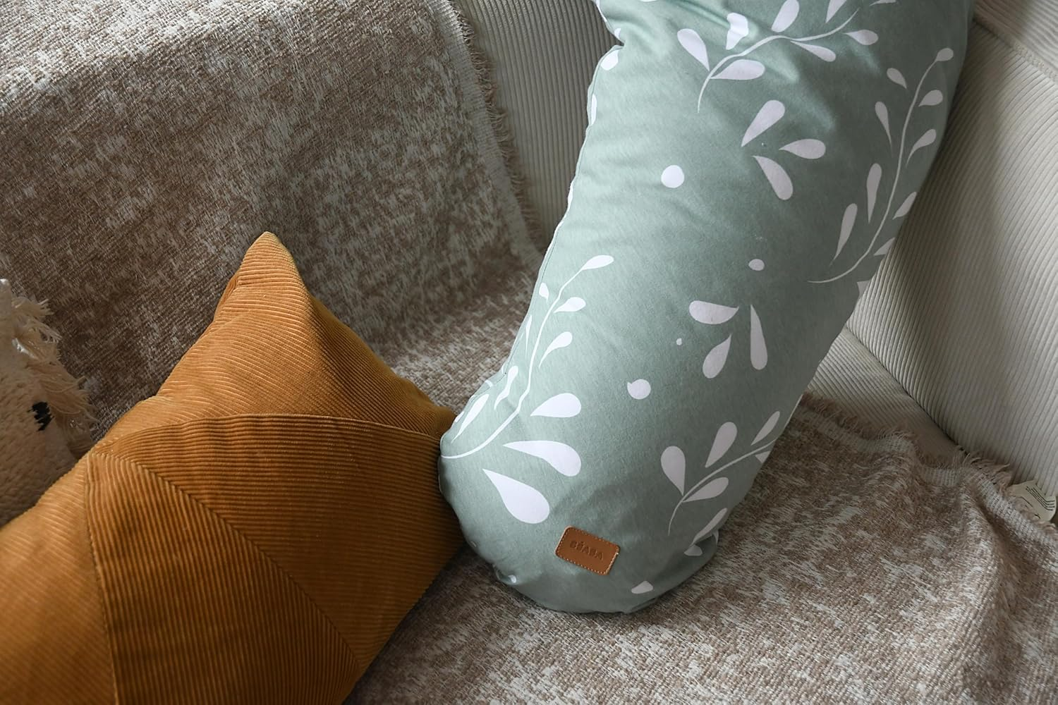 Beaba Big Flopsy Maternity and Nursing Pillow, Print Jersey Nature image number 2