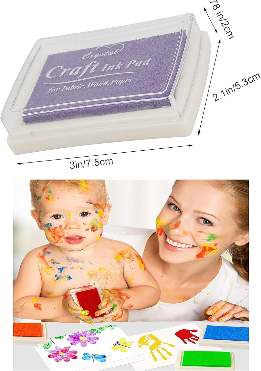 15PCS Craft Ink Pad Stamps Partner Fingerprint Ink Pad by WYLSY DIY Stamp Pad Scrapbooking Ink Pads for Crafts for Stamps Paper Wood Fabric (15 Vibrant Colours) image number 2