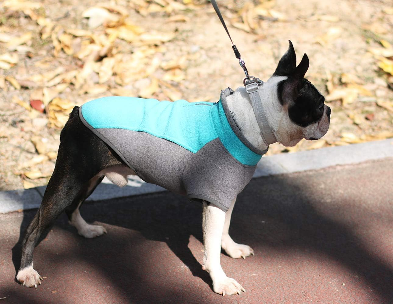 YIEPAL Stretch Fleece Dog Jacket Top Zip Dog Pullover Dog Fleece Sweater Cold Weater Dogs Coat Winter Warm Vest Clothes for Small Dogs & Puppy, Small, Baby Blue image number 4
