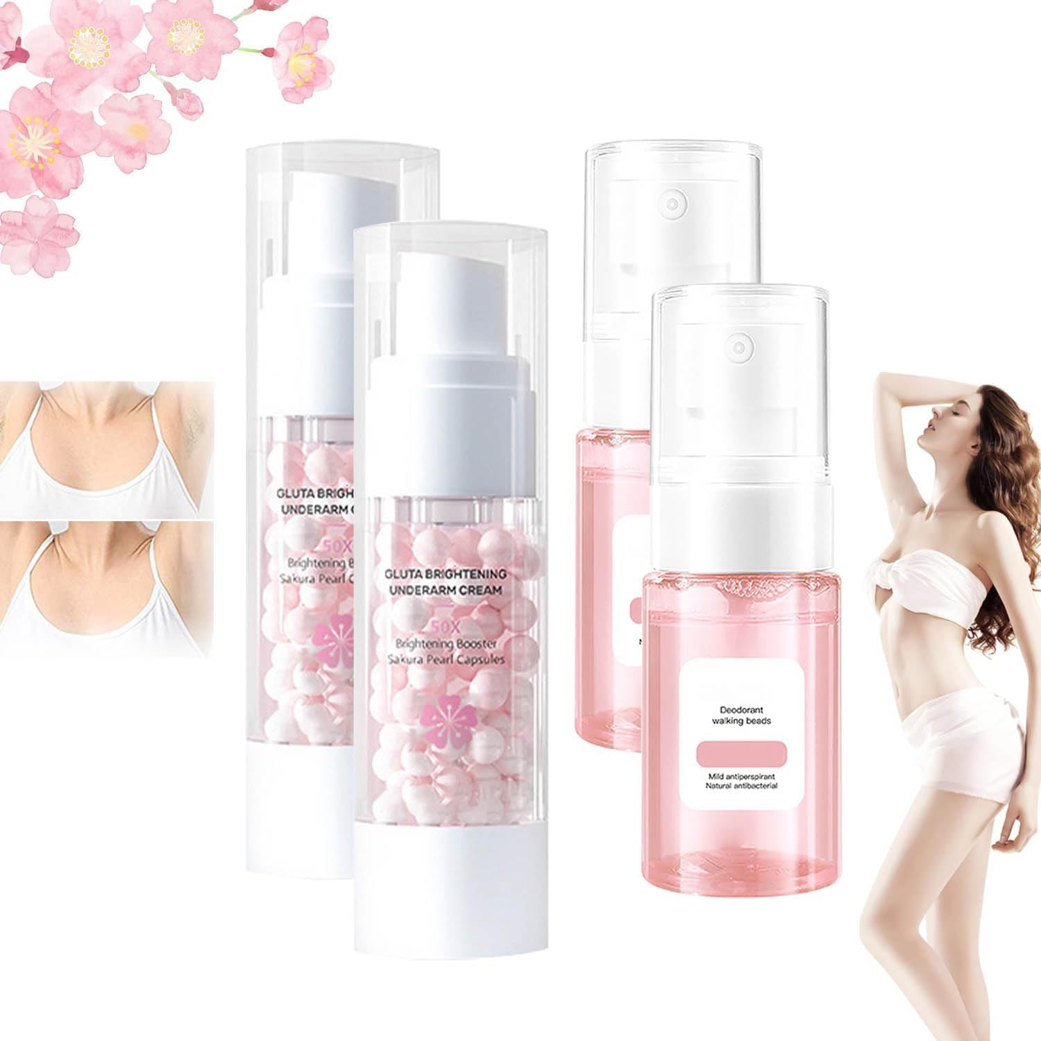 Underarm Spray Deodorant,Multi-Functional Whitening Cream,Brightening Underarm Cream,Underarm Cream&Spray