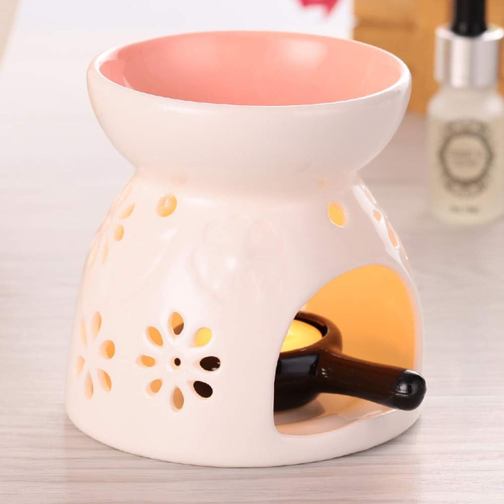 Sculpture Statue Antiques Collectables，Color Aromatherapy Aroma Burner Ceramic Oil Candle Wax Melt Burners Essential Oil Burner,Diffuser Wax Burner Home Bedroom Decor,B-40Ml-Matte image number 6