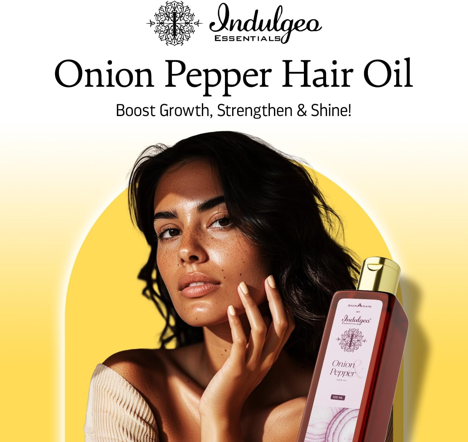 INDULGEO ESSENTIALS Onion and Pepper Oil, 100Ml for Hair Growth & Hair Fall Control, No Mineral Oil, Silicones & Synthetic Fragrance image number 6