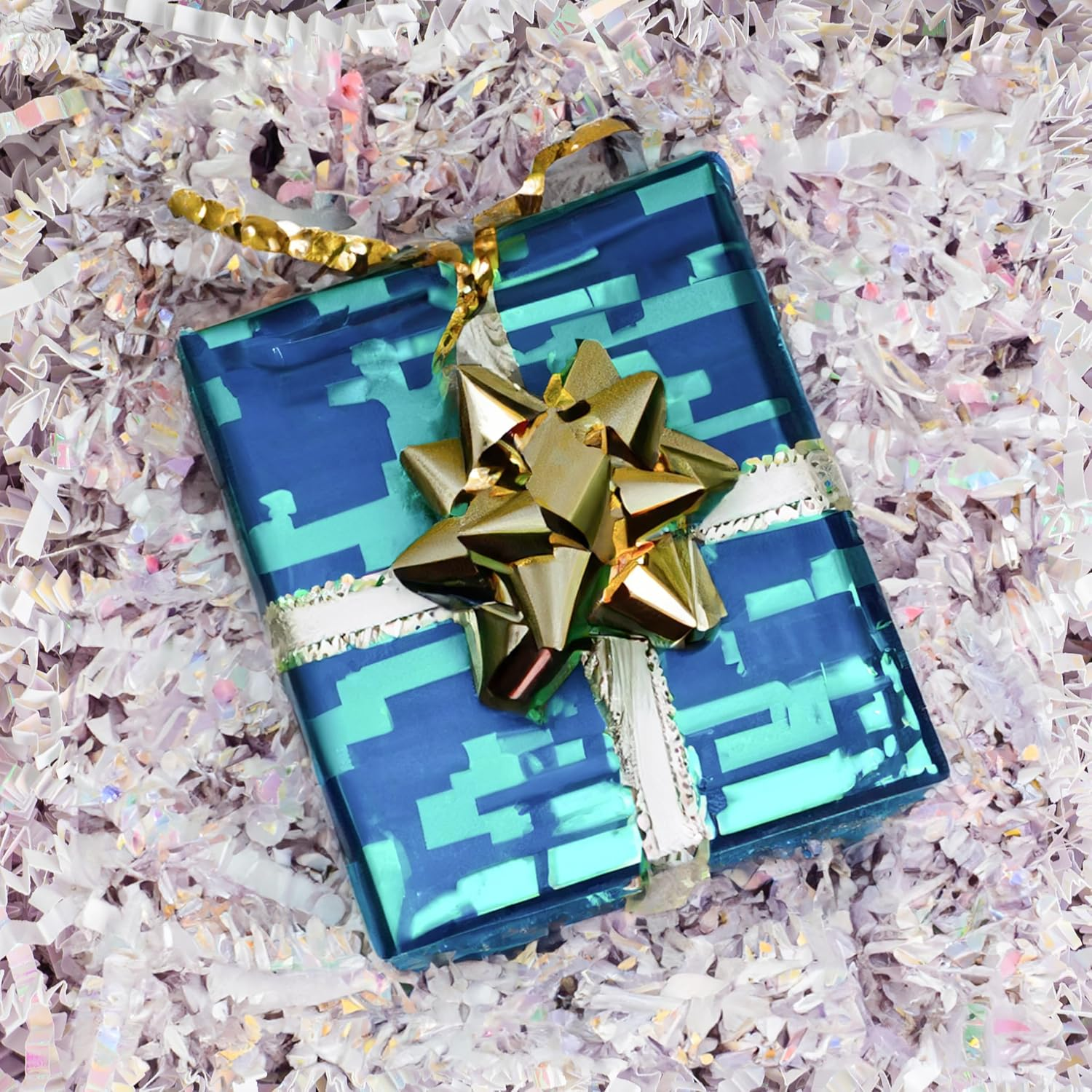 Uptotop 1/2LB Crinkle Cut Paper Shred Filler for Gift Wrapping Basket Filling, Birthday, Christmas, Thanksgiving, Wedding, Mother'S Day (Diamond White) image number 1