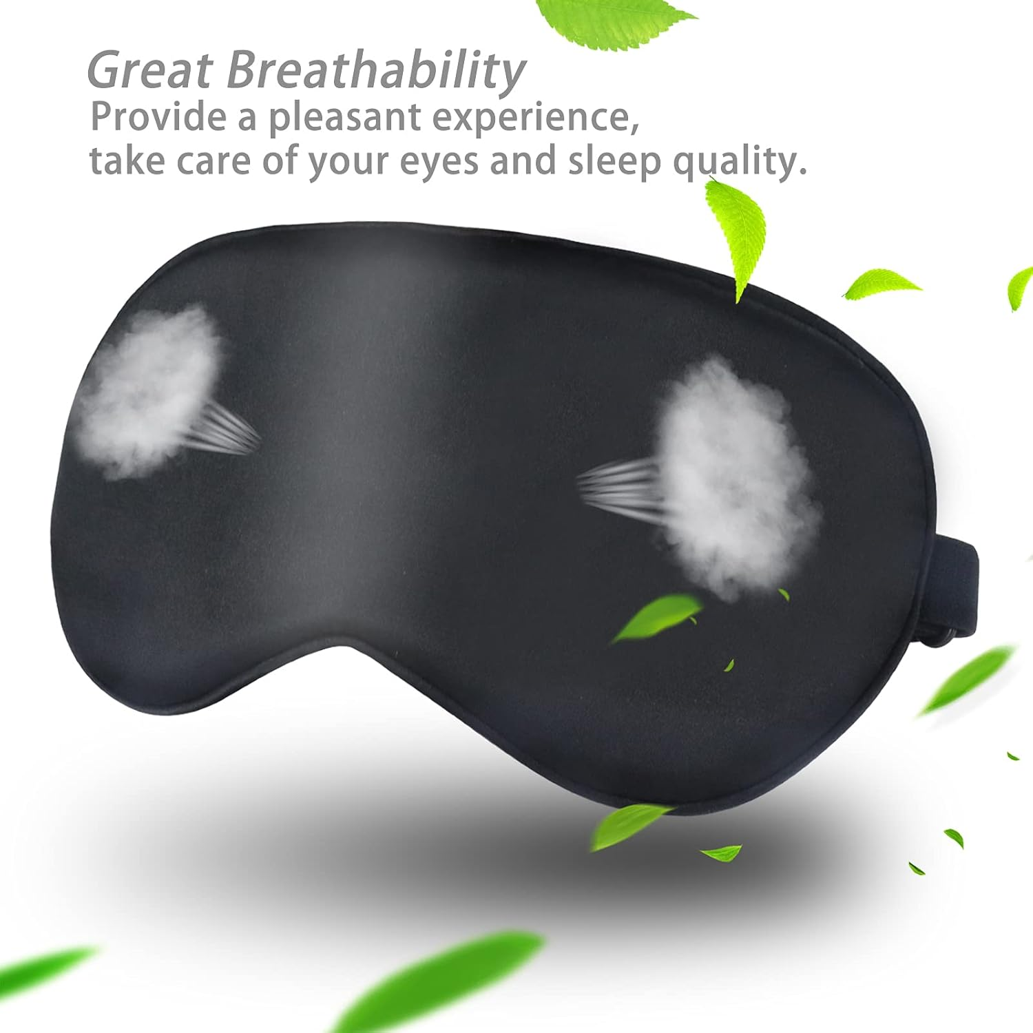 Sleep Mask, Super Soft Eye Masks with Adjustable Strap, Lightweight Comfortable Blindfold,Perfect Blocks Light for Men Women(Black) - Black image number 3