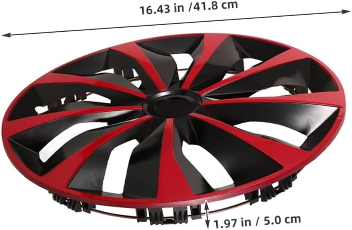 JECOMPRIS Car Wheel Tire Hubcap Hub Cover Replacement Red Black Decorative Hubcaps Pp Material Fit Easy Installation