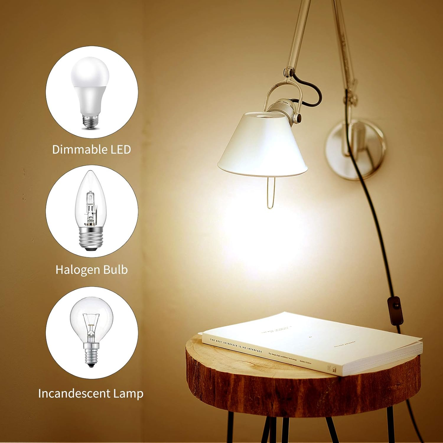 Doright Inline Dimmer Switch 240V, LED Dimmer Switch for Lamp, 1W-150W Push On/Off Rotary Dimmer Switch for Dimmable Led/Incandescent Bulbs/Halogen Lamps image number 3