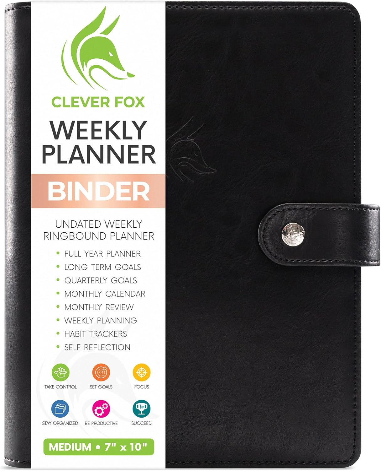 Clever Fox Weekly Planner Binder &ndash; Goal Setting Planner for Time Management & Weekly Tasks &ndash; Work & Life Organizer with to Do List & Habit Tracker &ndash; Undated, 7&Prime; X 9&Prime; Hardcover (Periwinkle, Medium (7&Prime; X 9&Prime;))