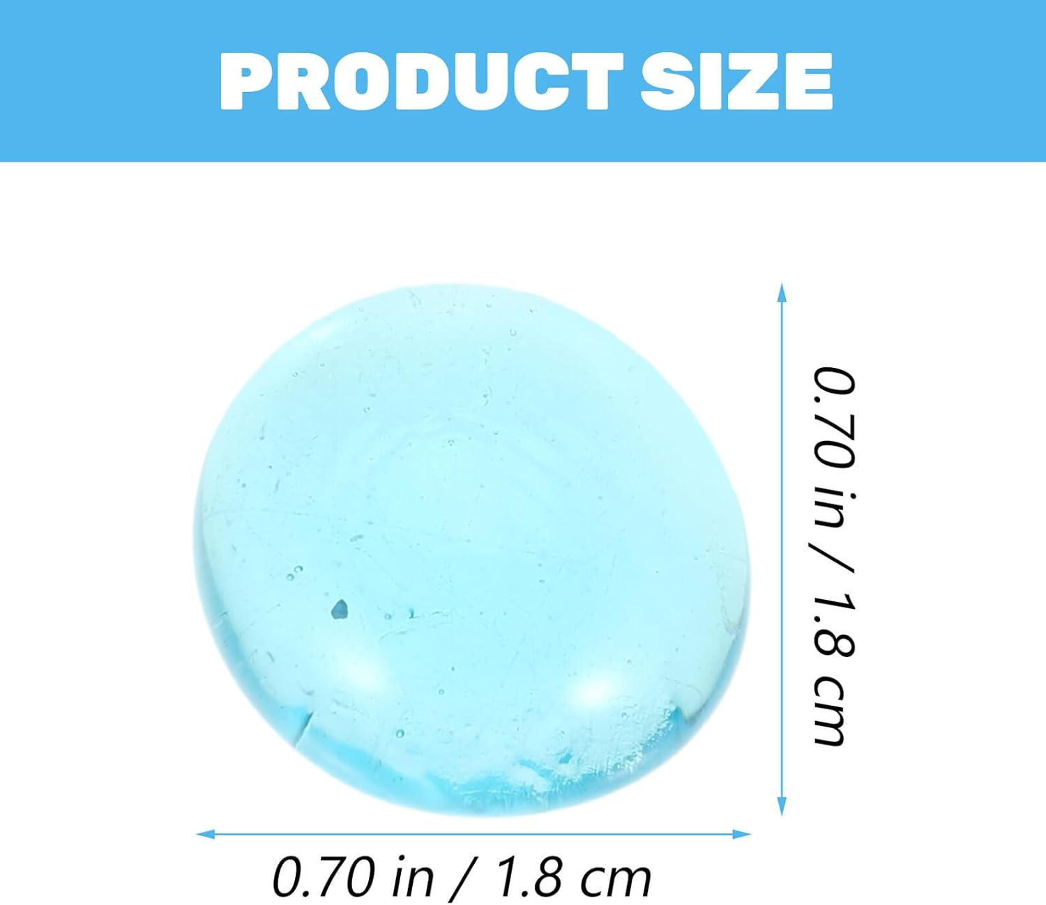 PLAFOPE 16-19Mm Light Blue Fire Pit Rocks Fire-Resistant Glass Gravel 1Kg Bag for Fireplace Decoration and Aquarium Stone Decor