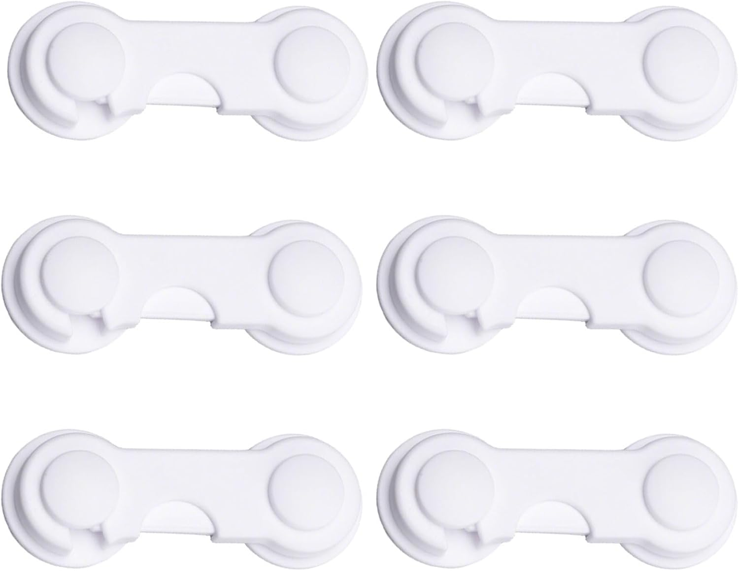 RIBHNXHI 6-Pack Child Proof Locks for Cabinet Doors and Drawers 3M Adhesive No Drilling Child Safety Locks for Cabinet Wardrobe Pantry Cupboard Baby Proofing Drawer Locks image number 6