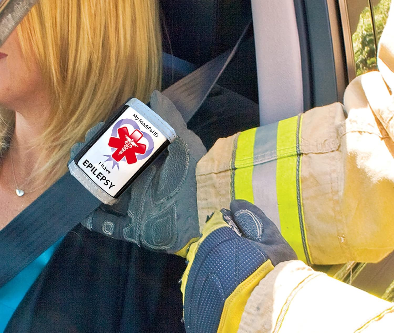Epilepsy Alert Medical ID Seatbelt Tag- List Seizure Type, Triggers, Best Response, Meds, Contacts, Allergies, Diet and More
