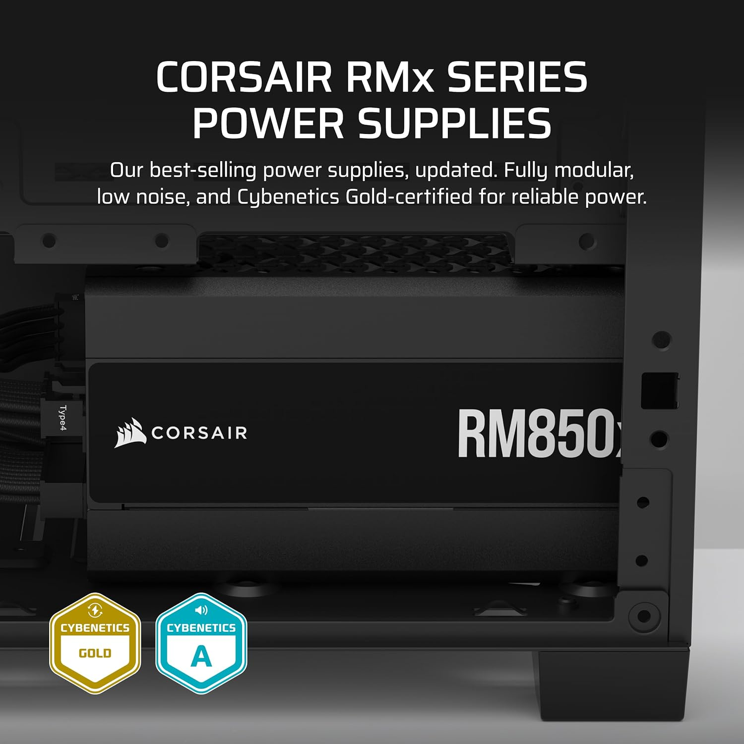 CORSAIR Rm850X Fully Modular Low-Noise 80 plus Gold ATX Power Supply &ndash; ATX 3.1 Compliant &ndash; Pcie 5.1 Support &ndash; Native 12V-2X6 Connector &ndash; Black image number 4