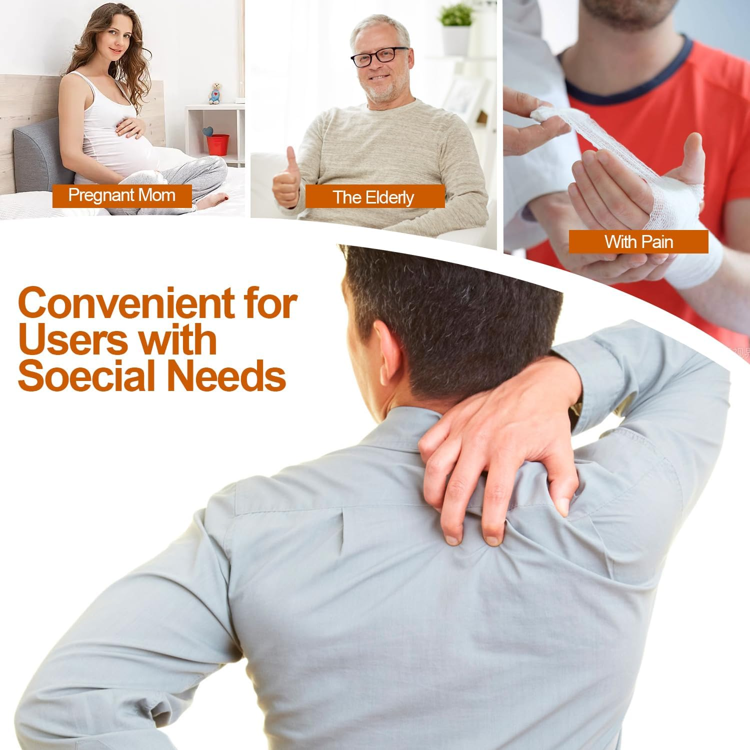 COZY CORE Telescoping Back Scratcher with 3Pcs Detachable Scratching Heads, Back Scratcher Extendable Backcratchers for Men/Women A image number 3