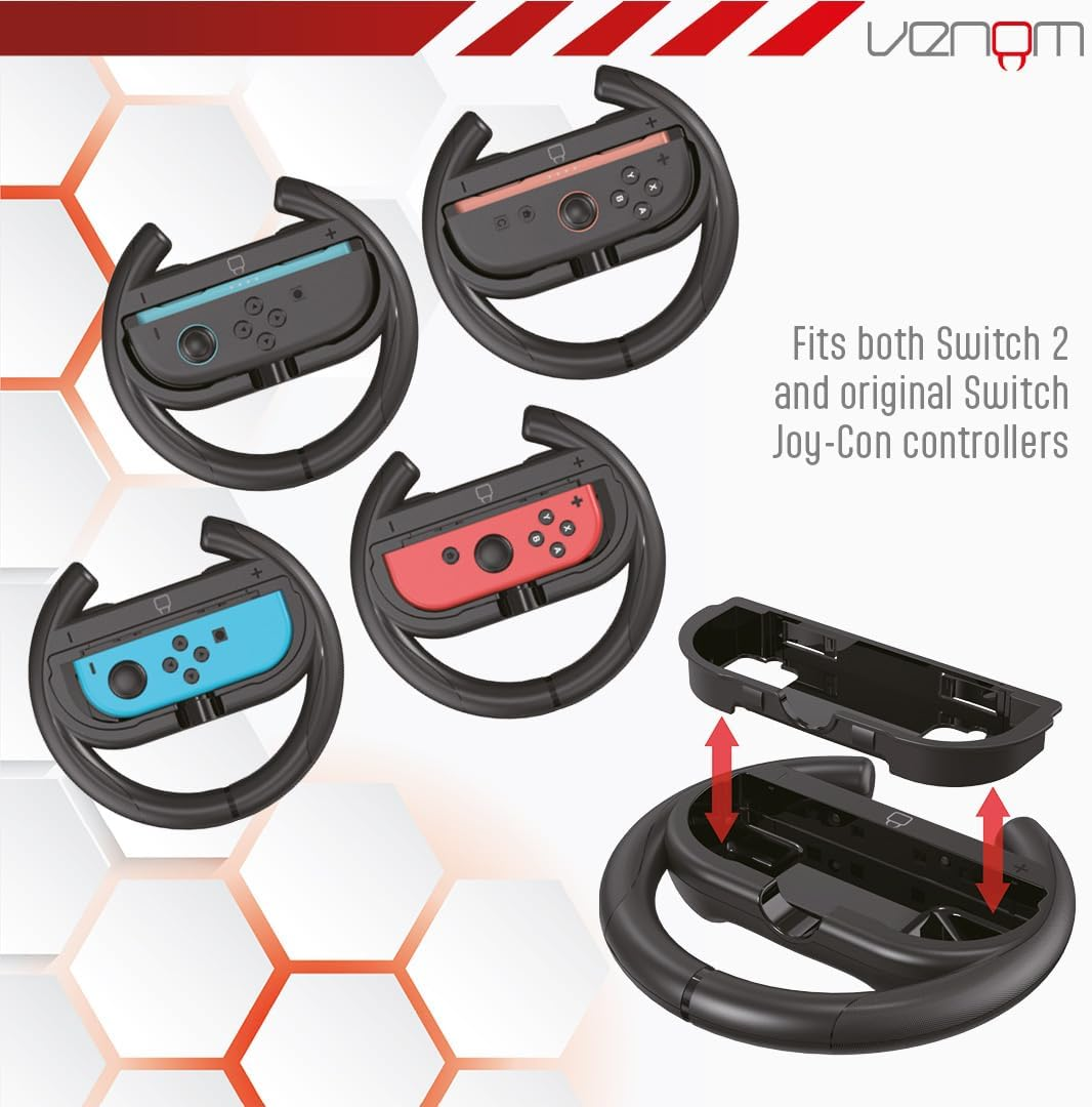 Venom Switch 2 Steering Wheel Twin Pack for Mario Kart World (Nintendo Switch 2) image number 5